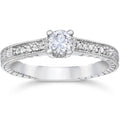 Vintage Diamond Engagement Ring 14K White Gold N103314