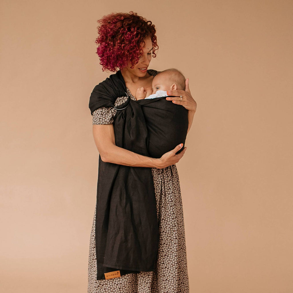 Ring Sling Baby Carrier 100% Belgian Linen Solid Color W99136