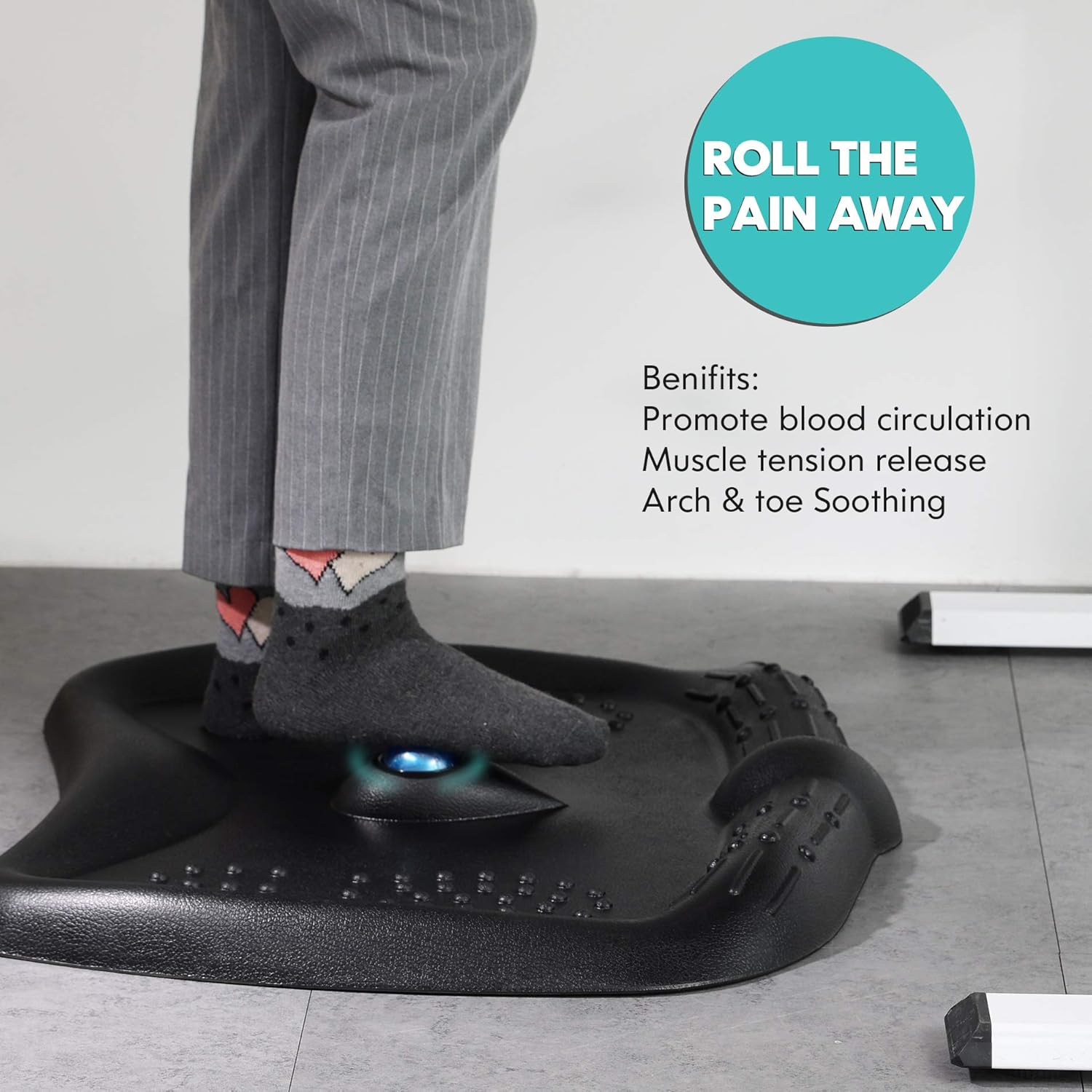 Anti-Fatigue Standing Desk Mat with Foot Massage Ball, Pack of 2 J539