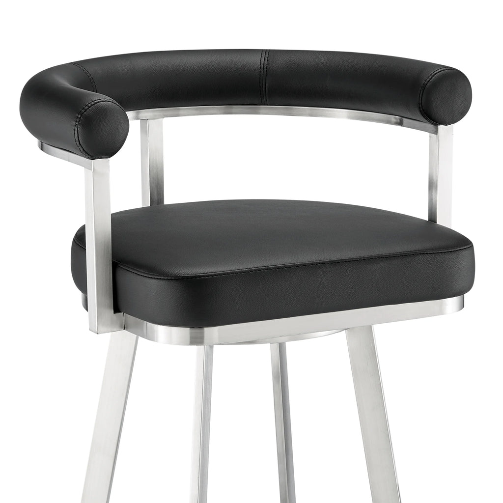 Black Faux Leather Counter Stool E13896