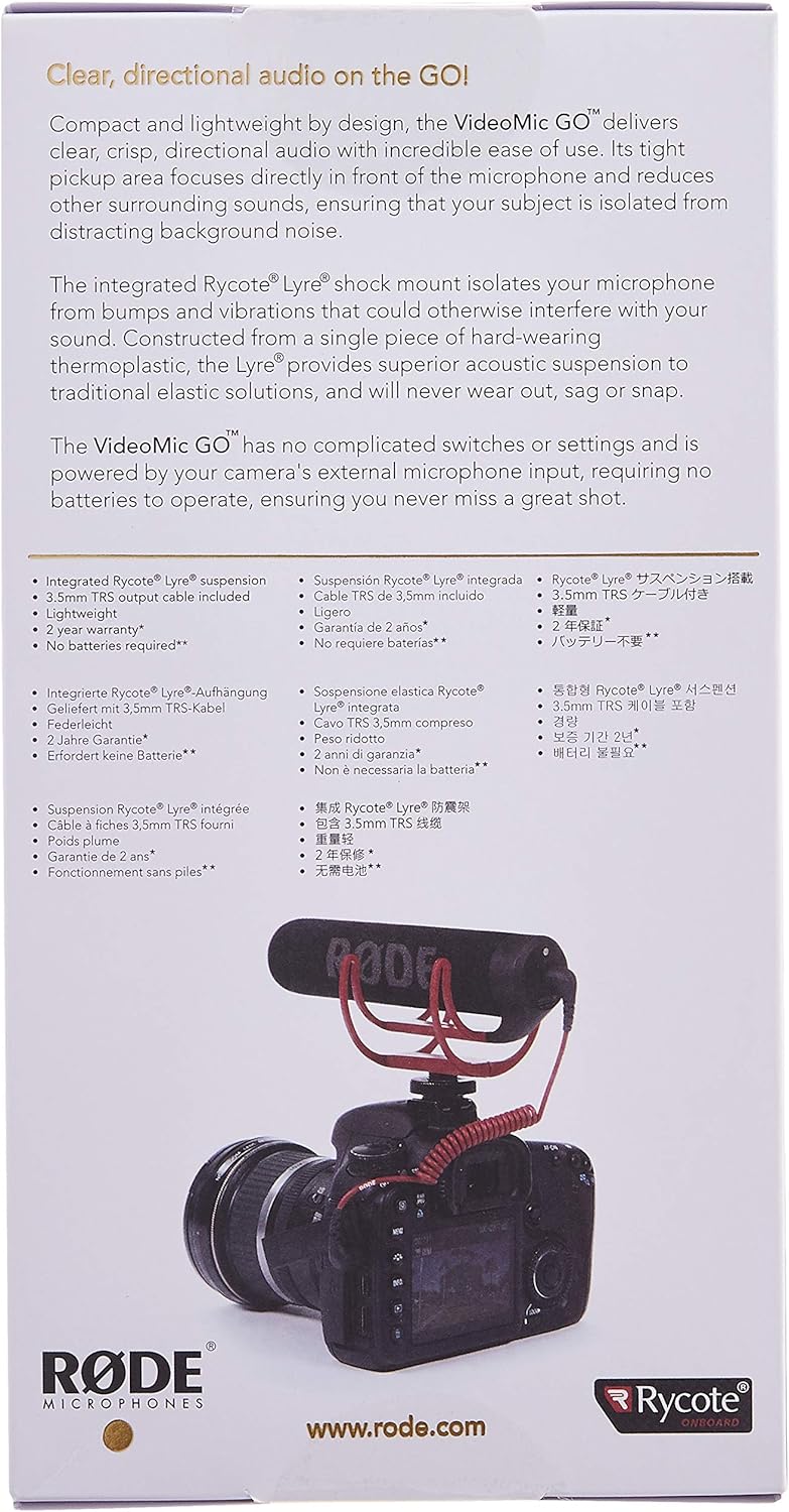 Lightweight On-Camera Microphone with Integrated Shockmount G1364