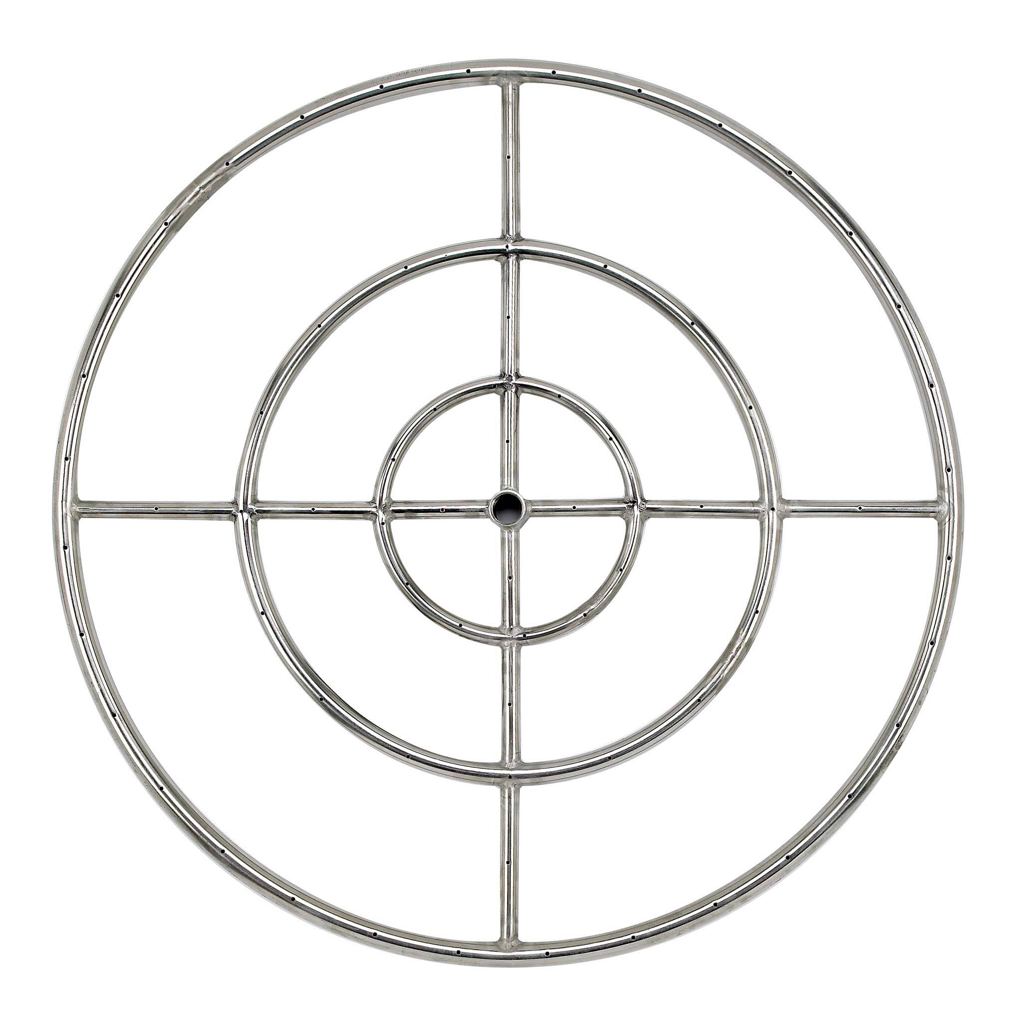 30x22 Triple-Ring Stainless Steel Fire Pit Ring Burner P16739