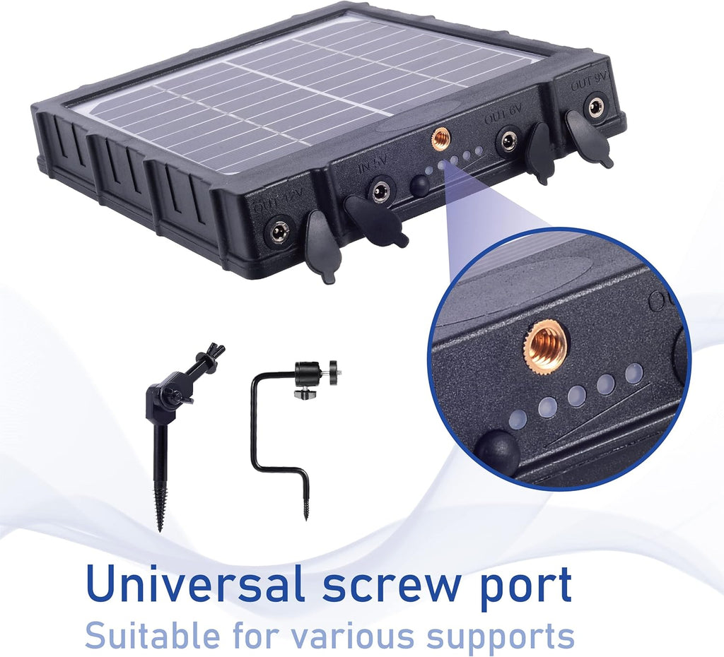 Solar Battery Charger Kit 12V/1.2A 9V/1.6A 6V/2.4A with 8000mAH Rechargeable Lithium Battery IP67 Waterproof Pack of 2 O580