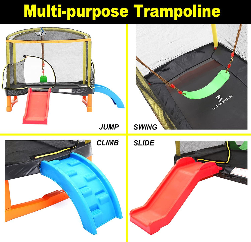 6.5ft 4-in-1 Toddler's Trampoline with Safety Net Enclosure A41811